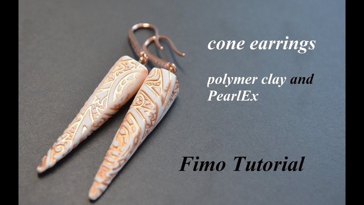 Polymer clay Fimo Tutorial pearlEx earrings Ohrringe DIY серьги из полимерной глины