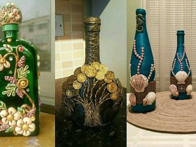 50 DIY Waste Glass Bottle Decoration||Bottle Craft Idea's||Wine Christmas Bottle Craft Idea's.