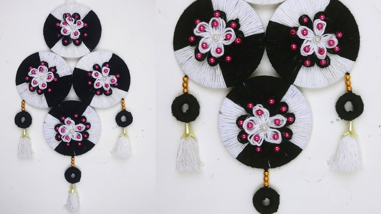 Best out of waste CD and WOOLEN Craft ideas.How to Make Door Hanging With Woolen.Diy Ideas