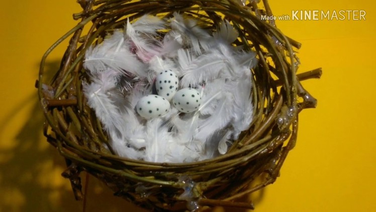 Bird nest and eggs craft tutorial