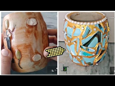 Broken glass to Exceptional. trash art. Broken Cup craft. Mosaic art. trash tag challange