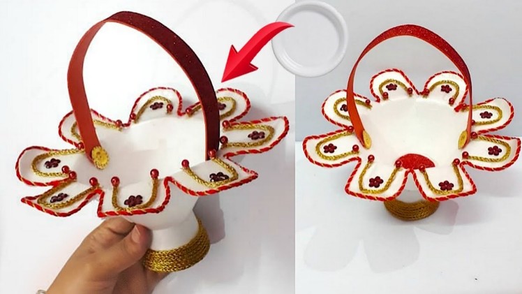 DIY- Basket from Thermocol plate| DIY Easter Basket craft |Homemade  Basket Ideas