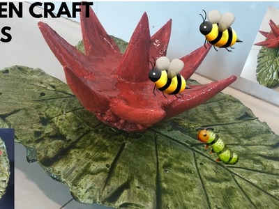 DIY ❤️ CEMENT CRAFT IDEAS. How to make flower and leaves with cement