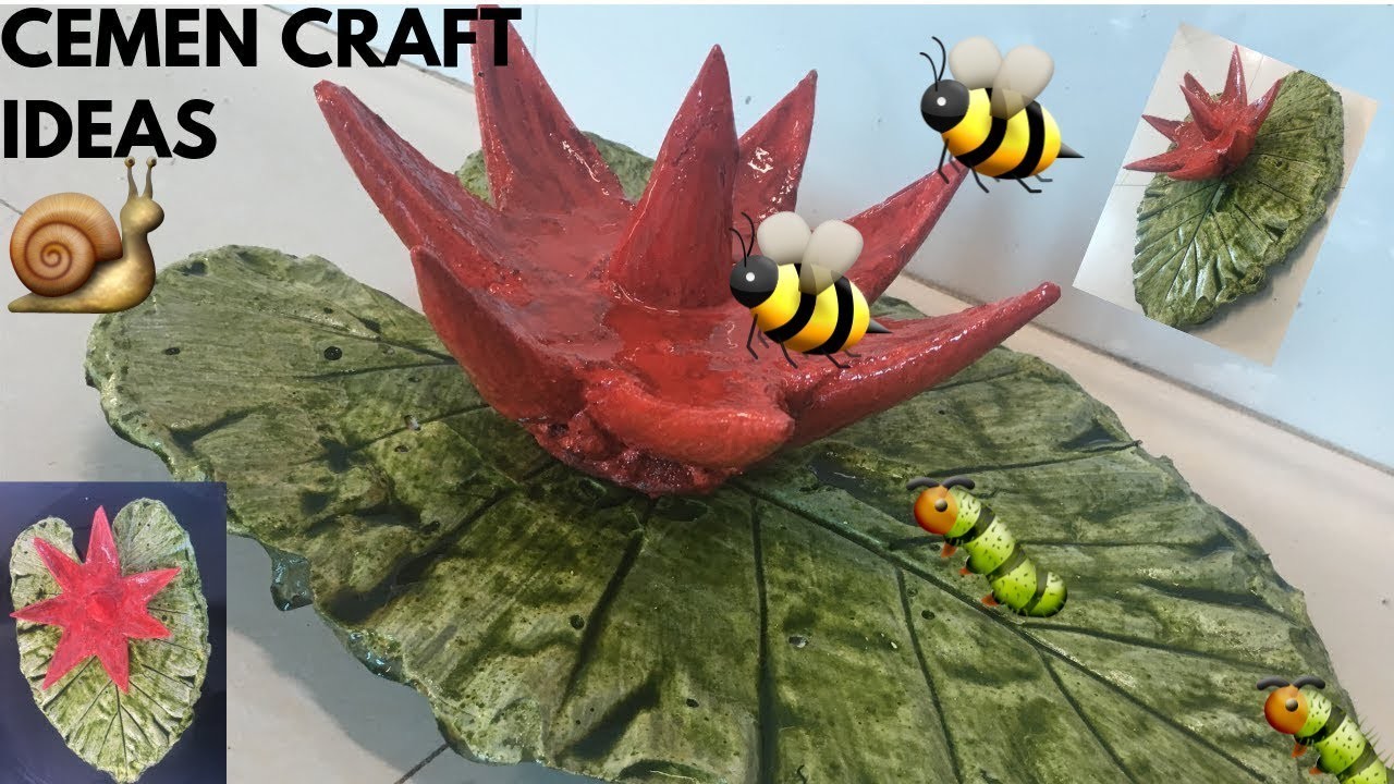 DIY ️ CEMENT CRAFT IDEAS. How to make flower and leaves with cement