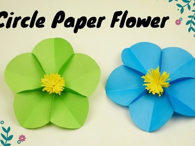 DIY Craft Paper : 5 Circle Paper Flower | How to Make 5 Circle Paper Flower | Origami Paper Flower
