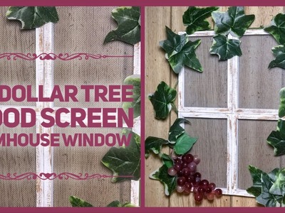 DIY Dollar Tree Wood Screen Farmhouse Window Wall Decor - Rustic Room or Wall Decor