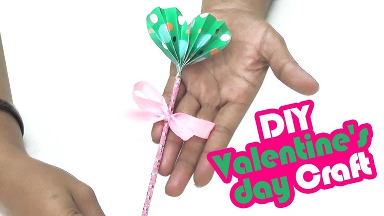 DIY Heart stick Paper Craft in Hindi type -2| Valentine's Day Gift craft ideas for kids | DIY Craft