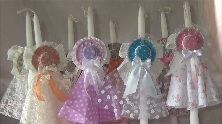 DIY mini hats for Easter candle decoration.Φτιάχνω μικρά καπέλα για Πασχαλινή λαμπάδα
