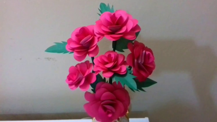 DIY paper Flowers craft idea. How to made colour paper of Rose . Beautiful Rose.