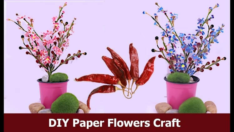DIY Paper Flowers Craft | Tissue Paper Flowers art | Paper Flowers Decoration | Aloha Crafts