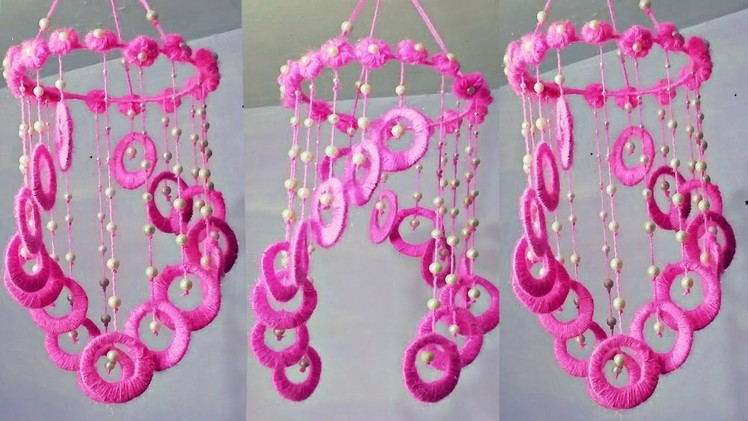 DIY WOOLEN JHUMAR.WOOL WIND CHIME.CRAFT IDEA OUT OF WOOL.