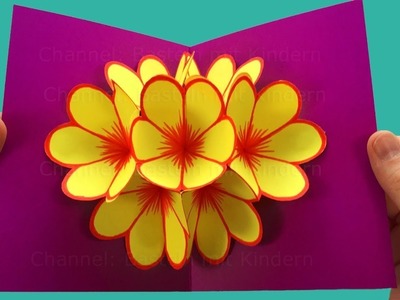 Easy paper craft: DIY flower pop up card | DIY 3D card | Birthday card