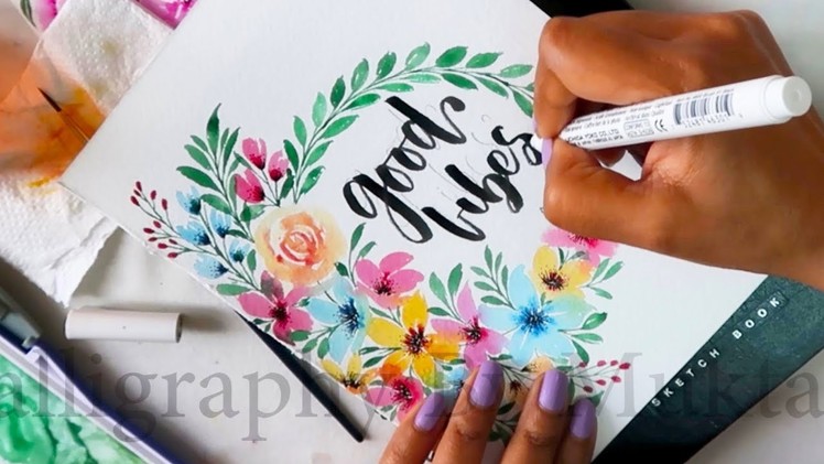 Good Vibes Watercolor Card | Art & Craft Ideas | DIY Card | Painting for Beginners