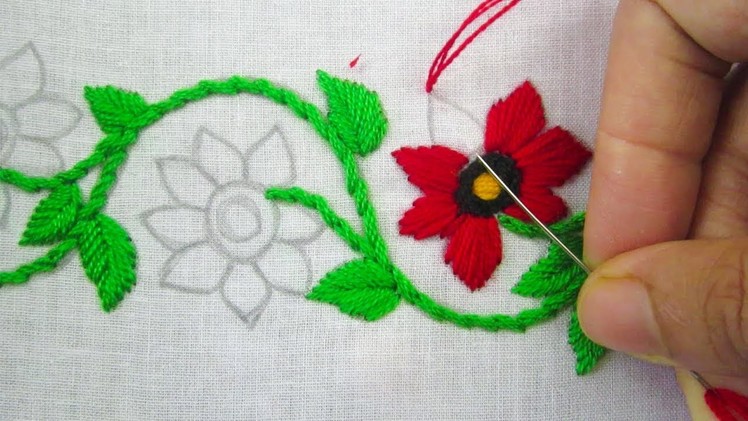 Hand Embroidery, Border design , Amazing border line embroidery design