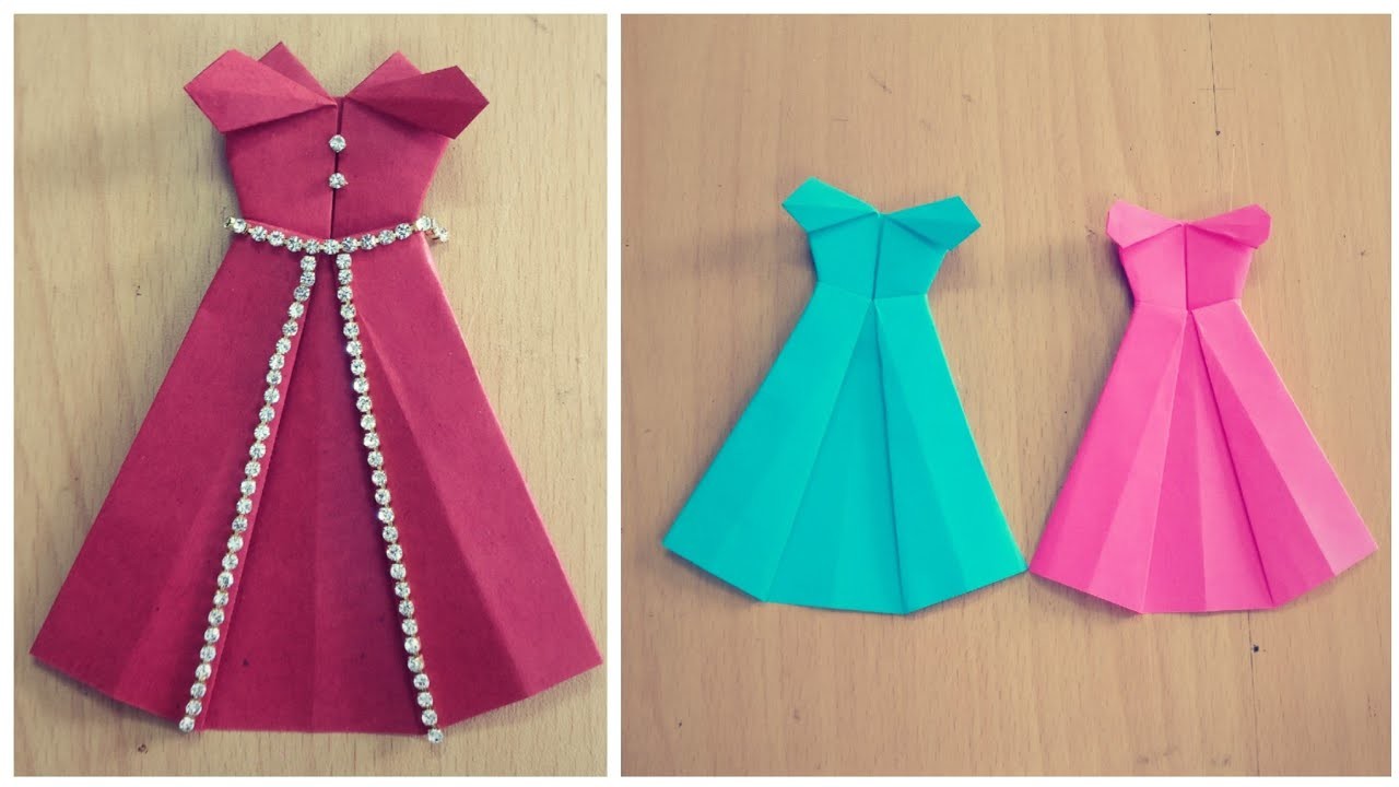 How To Make Paper Dress, Origami Disney Princess Dress, DIY, Paper Craft