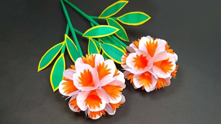 How to Make Very Beautiful Round Paper Stick Flower!! Paper Craft Idea | Abigail Paper Crafts