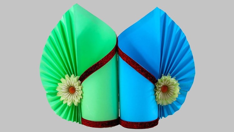 Making Paper Flower Vase - Paper Craft - DIY Paper Flower Vase - Easy Paper Vase