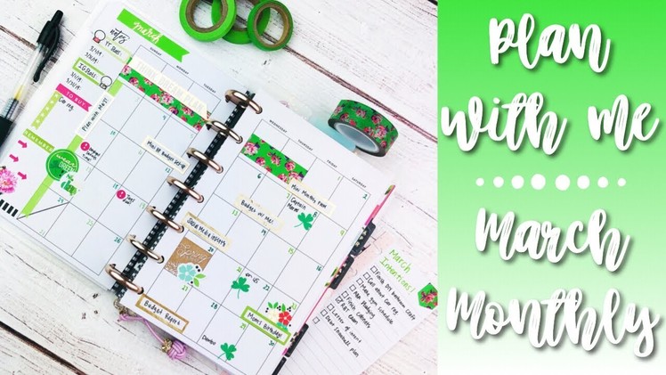 March 2019 Monthly Plan w. Me! | Using Happy Planner Mini Seasonal Sticker Book!