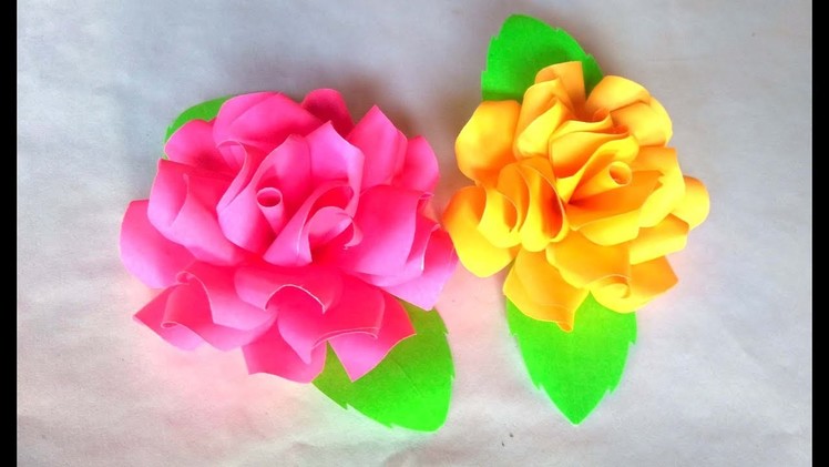 New handmade paper rose.kagaj ka gulaab kaise banaye (Rose paper craft) how to make paper rose