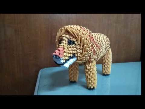 Papercraft 3d origami lion tutorial Part 4
