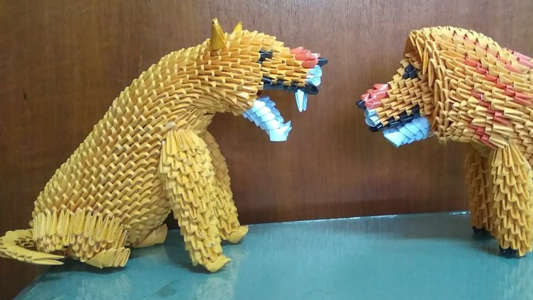 Papercraft 3d origami lioness tutorial part 1