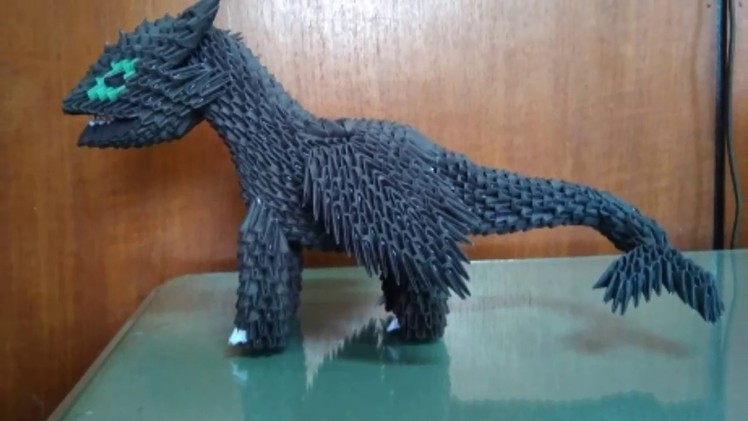 Papercraft 3d origami toothless night fury dragon tutorial part 4