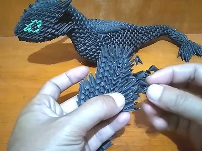 Papercraft 3d origami toothless night fury dragon tutorial part 5