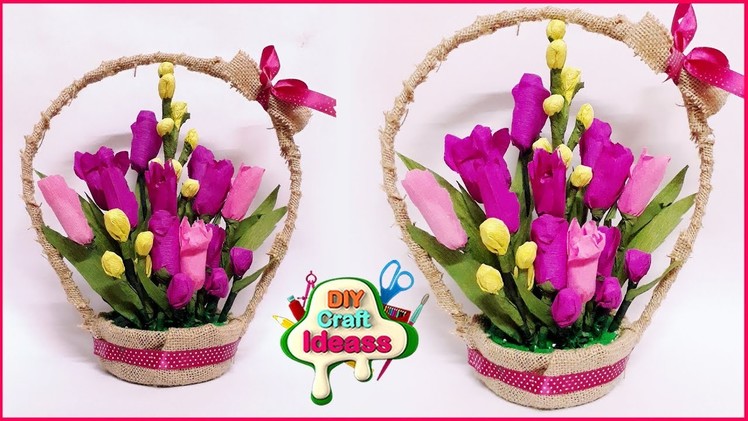 Pretty flower ideas ♻️???? | bouquets diy ideas with paper | Paper crafts | Arush Diy craft Ideas