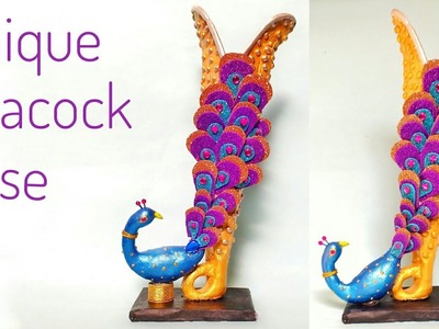 Unique Peacock Vase | Flower Pot Making From Paper | DIY | Creative Craft | Punekar Sneha