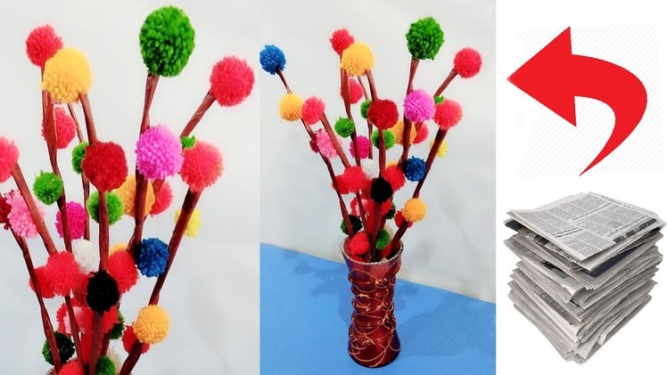 Beautiful Flower Vase Making at Home || Handmade Things || Wool Craft