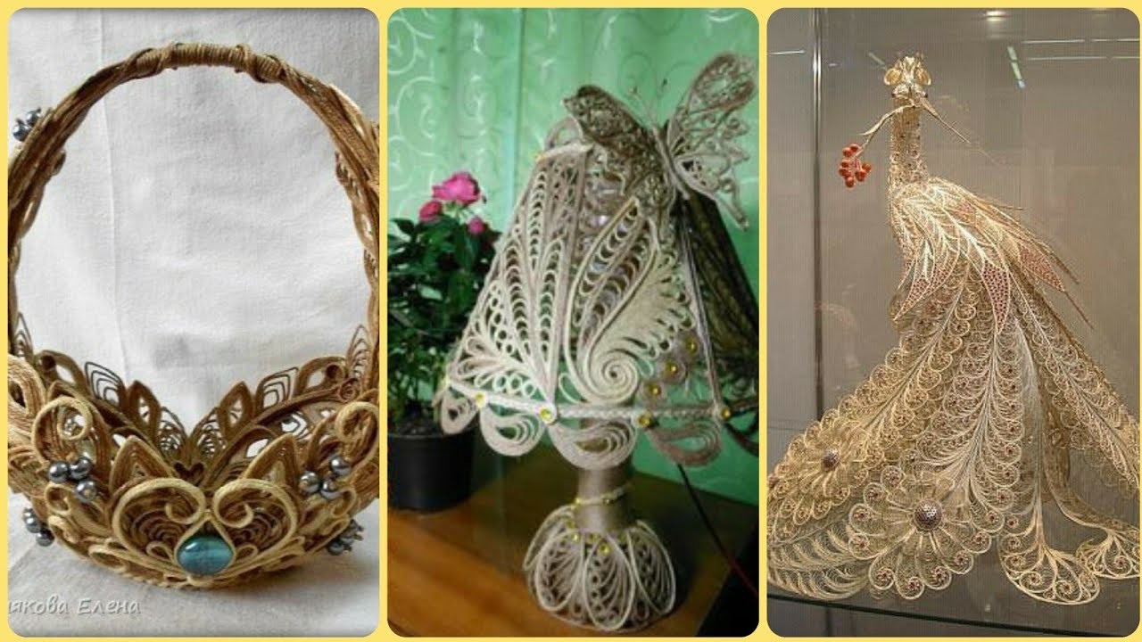 Beautiful Quilling  Jute craft Ideas  Jute Decoration 