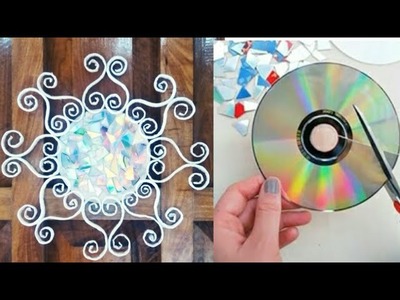 Best Craft Out of Waste CD's. DVD Tape 2019|Recycled CD's Wall Decor Idea|DIY CD Wall Hanging Decor
