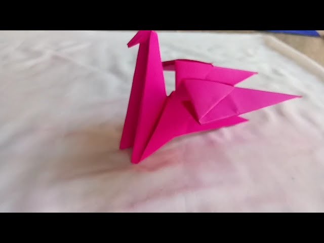Bird making with origami paper craft