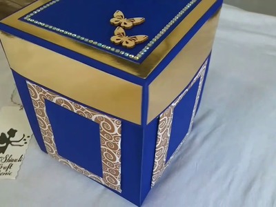 Chocolate explosion box| blue golden theme| handmade gift | handmade craft