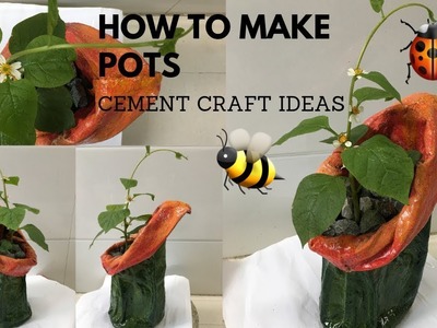 DIY ❤️ CEMENT CRAFT IDEAS ❤️ Making flower pot with cloth and cement