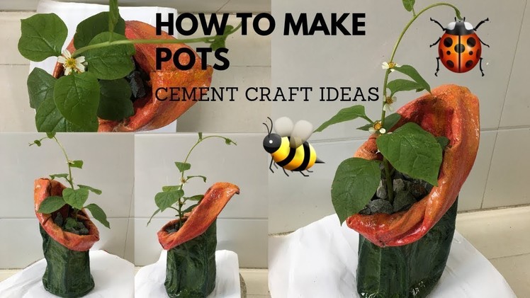 DIY ❤️ CEMENT CRAFT IDEAS ❤️ Making flower pot with cloth and cement