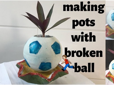 DIY ❤️ CEMENT CRAFT IDEAS ❤️ Making flower pot with broken ball