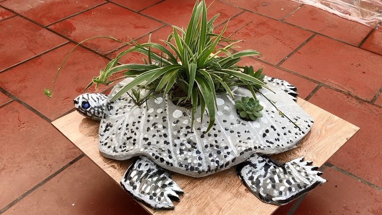 DIY - ❤️ CEMENT CRAFT IDEAS ❤️ - Idea making a turtle pots planter at home