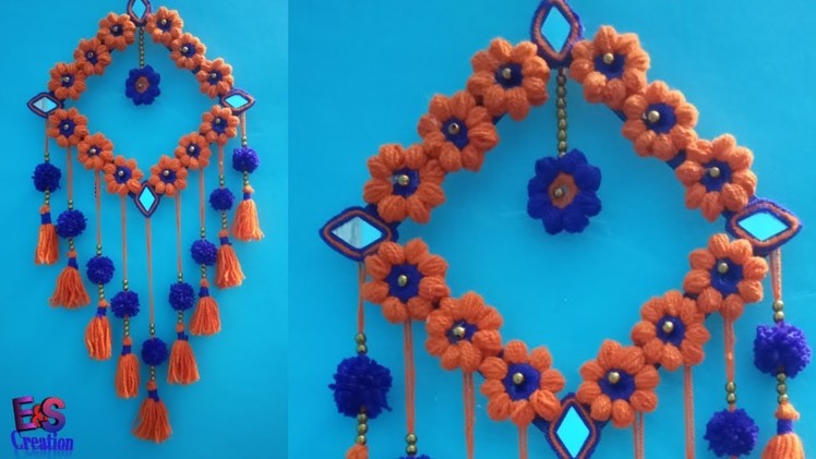 Diy easy woollen wall hanging||handicraft wall hanging design||craft||ideas||decor
