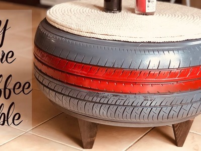 DIY Tyre Coffee Table.DIY Tyre Craft