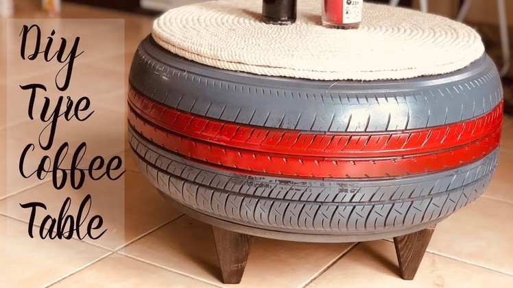 DIY Tyre Coffee Table.DIY Tyre Craft