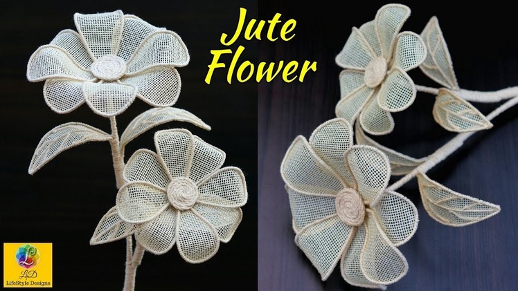 How to Make a burlap Jute Flower | DIY Rope Flower | Jute Craft Decoration Design