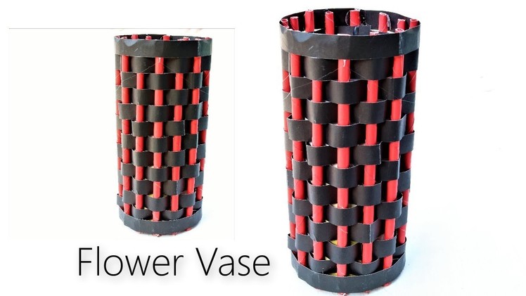 How to make a paper flower vase diy simple paper craft | Paper flower vase easy