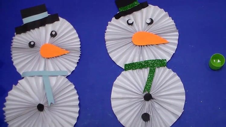 How to Make a Paper Snowman | Christmas #Craft for #Kid#craftsnowmans