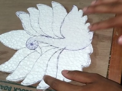 How to make beautiful peacock from thermocol (thermocol craft)