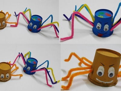 Paper cup SPIDER |How to make spider for kids craft |School Craft|