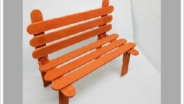 Popsicle stick bench #popsicle #craft #craftgirlie