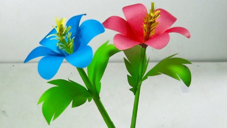 কাগজ দিয়ে চমৎকার ফুল- How to make paper craft flower. Crafts BD