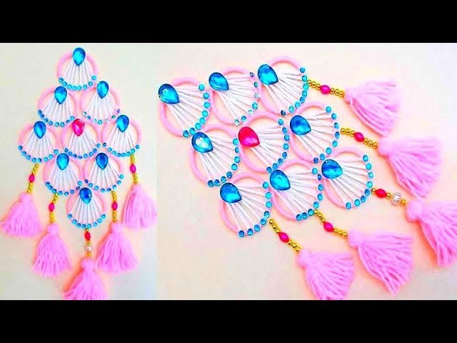 Bangles and Wool Craft Idea.How to make door hanging with bangles & Woolen at home