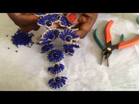 DIY  beaded necklace tutorial. diy beaded shell. tutorial on how to make this shell beaded